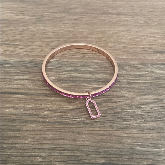 🧡 Women’s COACH Swarovski pink bangle bracelet - Picture 1 of 3